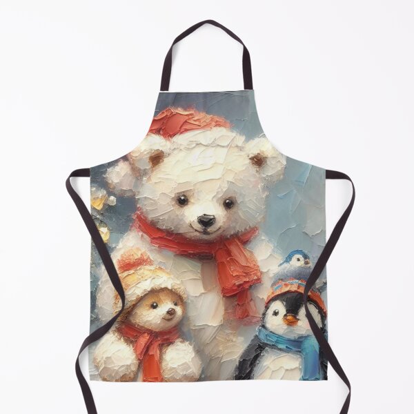 Item preview, IMPASTO PAINTED BEAR AND PENGUIN GROUP designed and sold by SCOTTYBOYART.