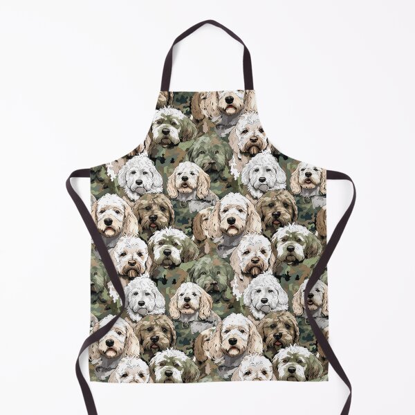 Item preview, Labradoodle in camouflage pattern designed and sold by forget45studio.