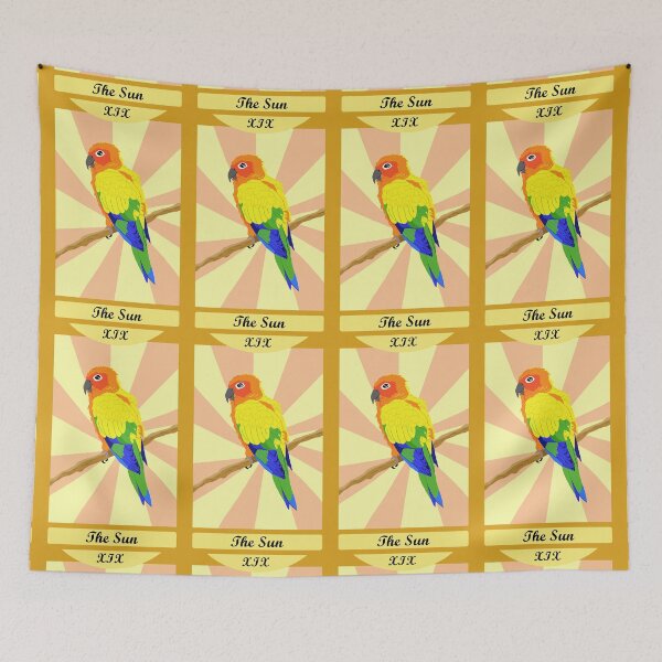 Item preview, The Sun Tarot Card With Sun Conure designed and sold by TiffinByLK.