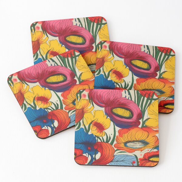 Item preview, Abstract Colorful Flowers Unique Art Style #5 designed and sold by CareToCanvas.