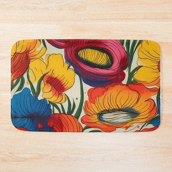 Item preview, Abstract Colorful Flowers Unique Art Style #5 designed and sold by CareToCanvas.