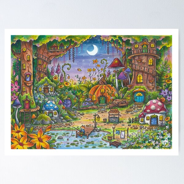 Item preview, Village de fées magique designed and sold by kattvalk.
