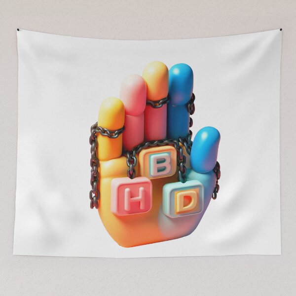 Item preview, Hand with HBD Plaques 2 designed and sold by Glariix.