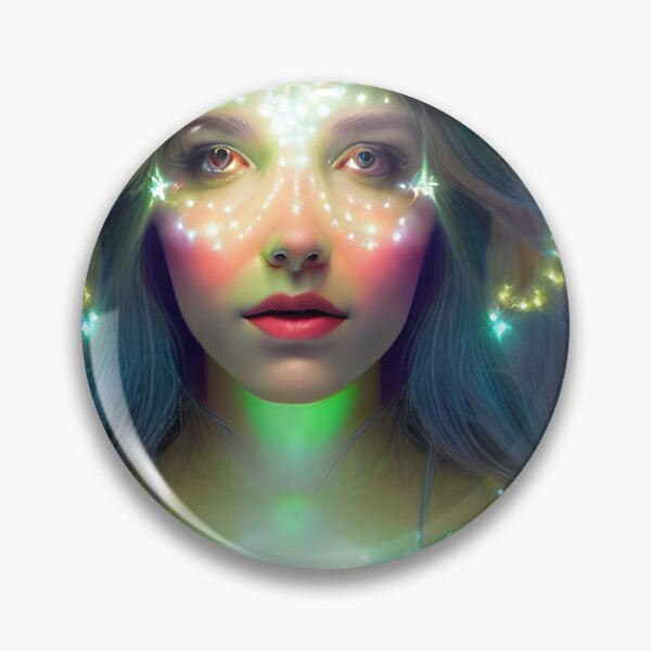 Item preview, Glowing Green Stars - Goddess of Light Digital Fantasy Artwork designed and sold by stine1.