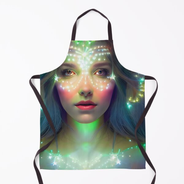 Item preview, Glowing Green Stars - Goddess of Light Digital Fantasy Artwork designed and sold by stine1.