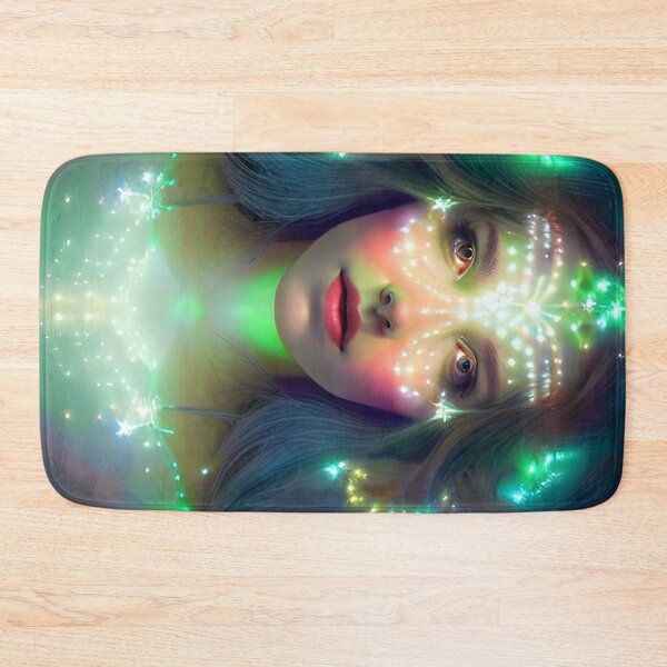 Item preview, Glowing Green Stars - Goddess of Light Digital Fantasy Artwork designed and sold by stine1.