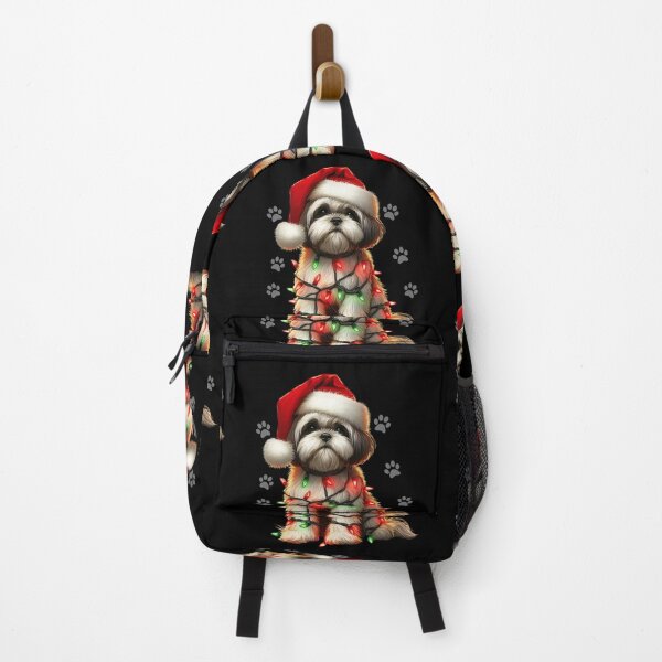 Item preview, Dog Christmas Shih tsu wrapped with Christmas lights on new year designed and sold by BotunPeony.