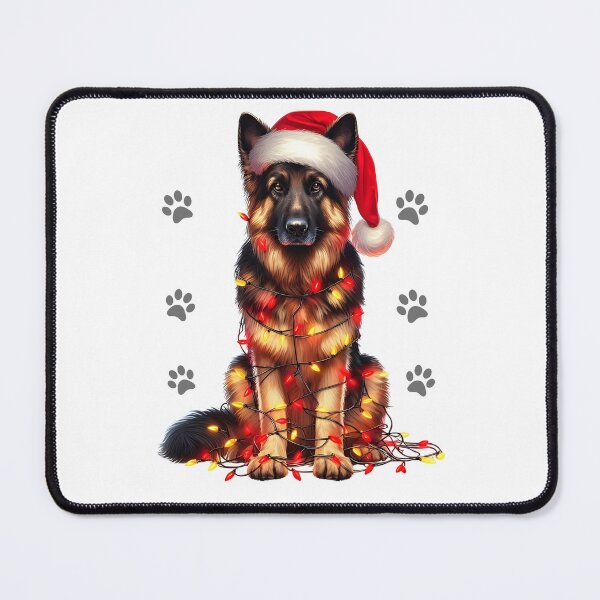 Item preview, Dog Christmas German Shepherd wrapped with Christmas lights on new year eve designed and sold by BotunPeony.
