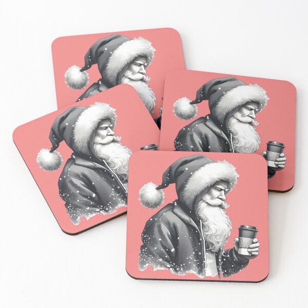 Item preview, Coffee Delight: Black and White Santa Claus PNG | A Warm Smile Against Winter Chills ☕? designed and sold by elisabade.