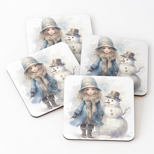 Item preview, Snowman and girl designed and sold by MystiS.
