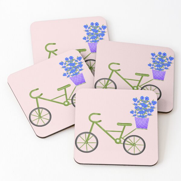 Item preview, Cute green bicycle with flower basket  designed and sold by Onanong2531.