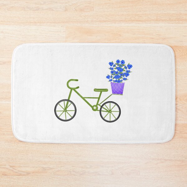 Item preview, Cute green bicycle with flower basket  designed and sold by Onanong2531.