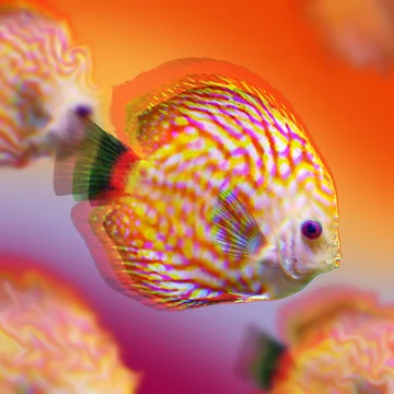 Artwork thumbnail, Wavy Discus Fish by RiceArtShop