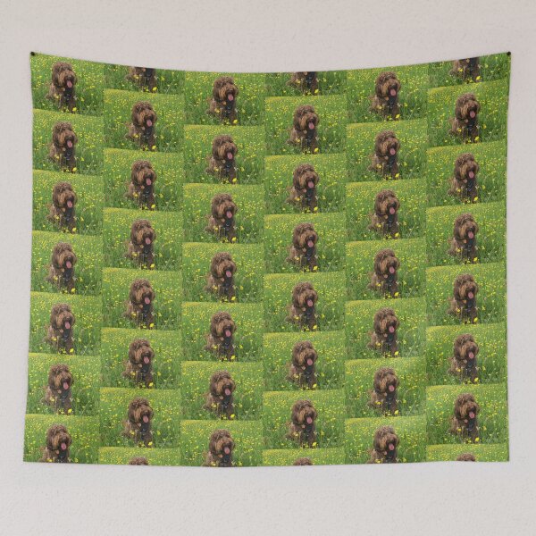 Item preview, Cockapoo sitting in Summer Buttercup Flowers designed and sold by LearsInteriors.