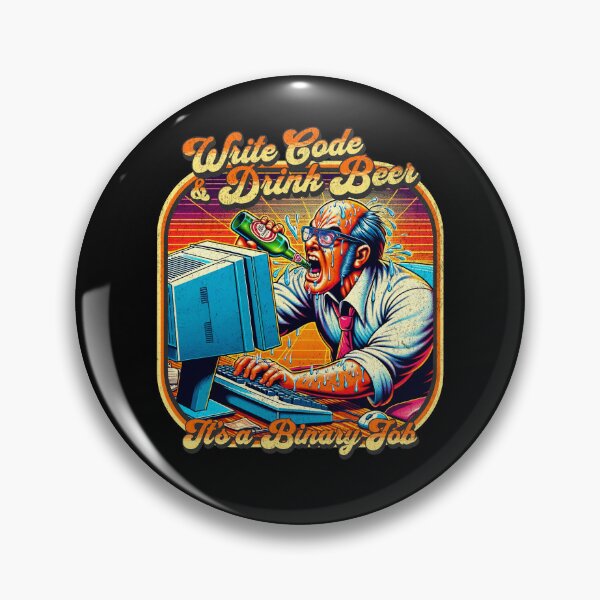 Artikelvorschau, Code schreiben und Bier trinken, es ist ein binärer Job. entworfen und verkauft von Retro-Rebellion.