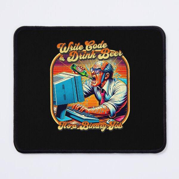 Artikelvorschau, Code schreiben und Bier trinken, es ist ein binärer Job. entworfen und verkauft von Retro-Rebellion.