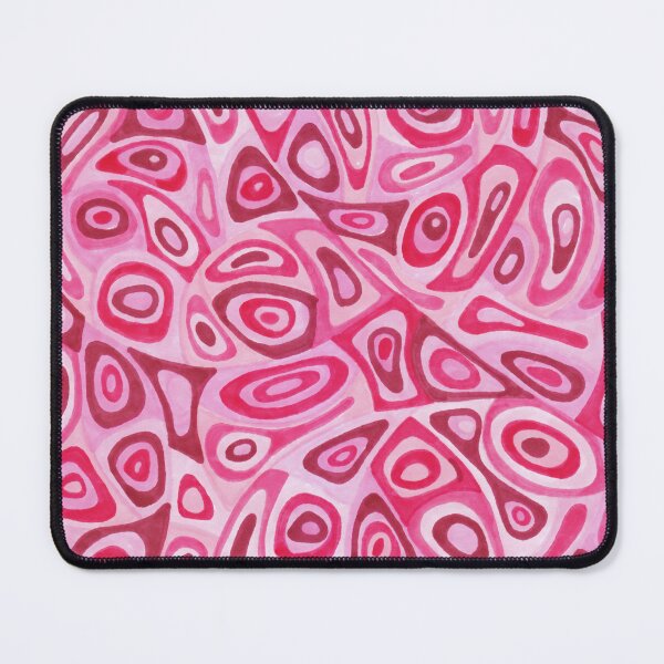 Aperçu de l'œuvre Motif de formes géométriques colorées peintes à la main dans des tons de rose créée et vendue par inklets.