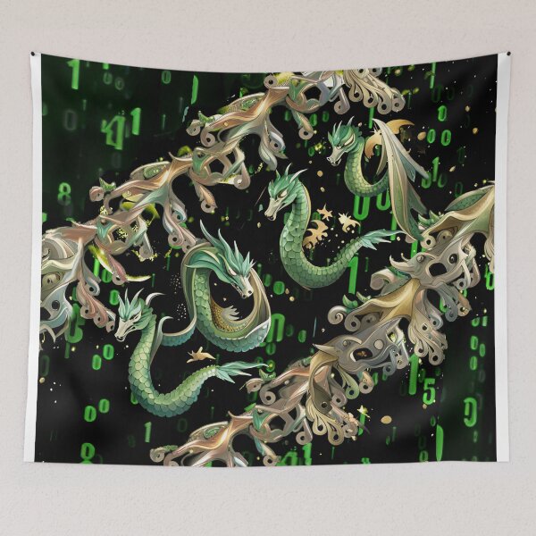 Item preview, new year, 2024, green dragon, designed and sold by Maria Mihailova.