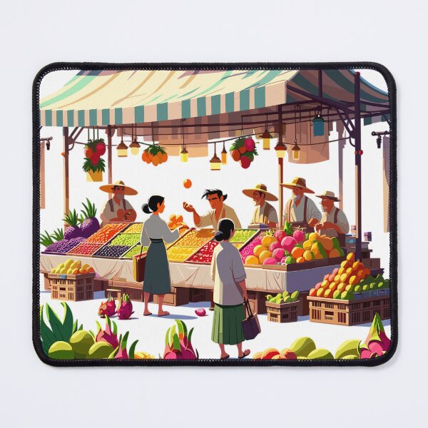 Item preview, Lively market with exotic fruits designed and sold by LongIslandDesgn.