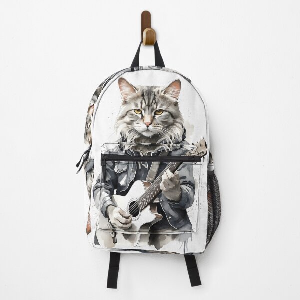 Item preview, Rock Guitarist Cat Watercolor Art designed and sold by ratchawoot.