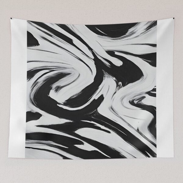 Item preview, Abstract black and white painted on background designed and sold by Jayjaynaenae.