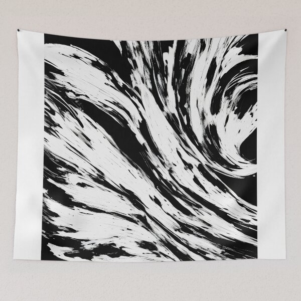 Item preview, Abstract black and white painted on background designed and sold by Jayjaynaenae.