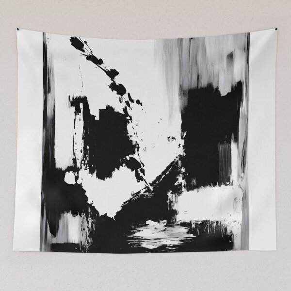 Item preview, Abstract black and white painted on background designed and sold by Jayjaynaenae.