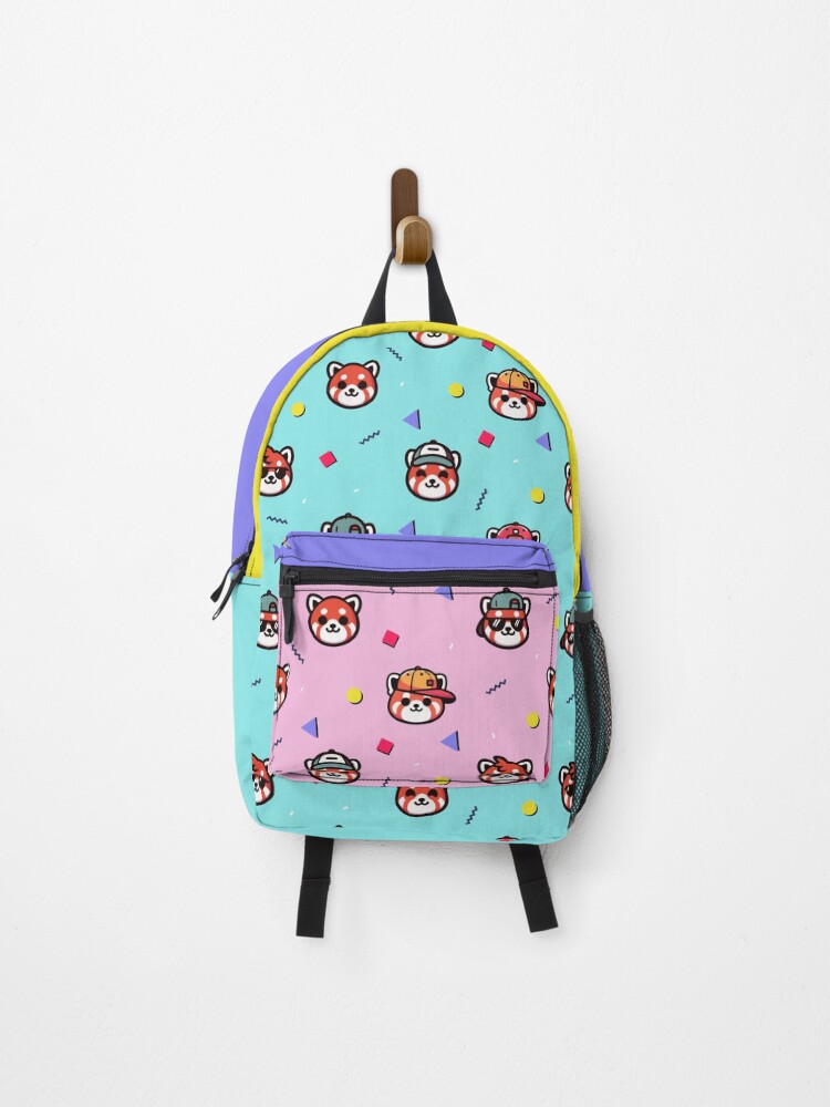 Thumbnail 1 of 3, Backpack, Red Panda - Retro 90s Pattern designed and sold by BoundlessWorks.