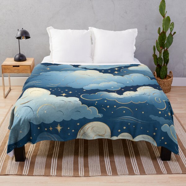 Item preview, Nursery art clouds with golden edges - childrens pattern designed and sold by Daydreamsatdawn.