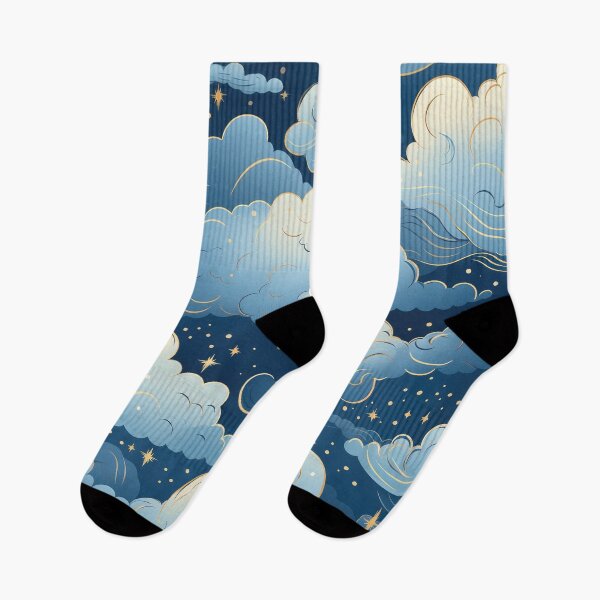 Item preview, Nursery art clouds with golden edges - childrens pattern designed and sold by Daydreamsatdawn.