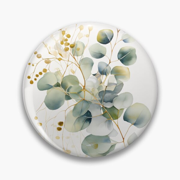 Item preview, Watercolour eucalyptus leaves in shades of green designed and sold by Liana-art.