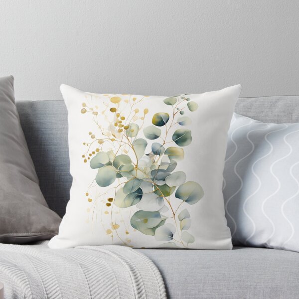 Item preview, Watercolour eucalyptus leaves in shades of green designed and sold by Liana-art.
