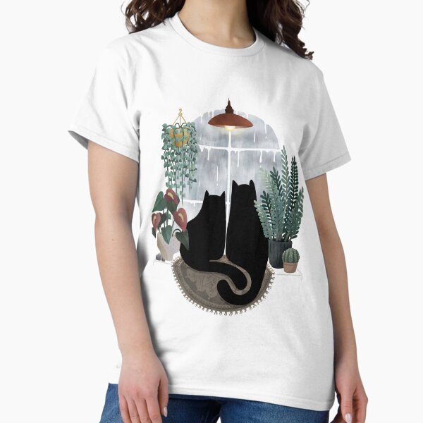 Vista previa del artículo con la obra «Gatos de día lluvioso (en blanco)», diseñado y vendido por littleclyde.