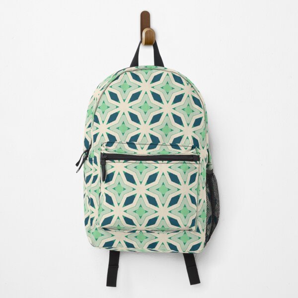 Item preview, Mint Green Stars Clover Leaves Starfish Geometric Mediterranean Arabesque Andalusian Ornamental Pattern designed and sold by PenguinForests.