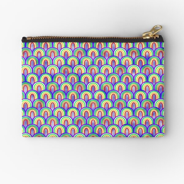 Happy Place Rainbow Scale pattern Zipper Pouch