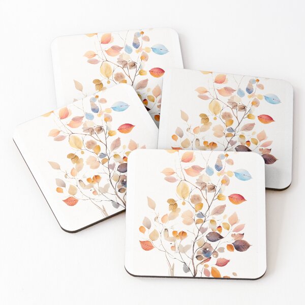 Item preview, Watercolour leaves in warm colours designed and sold by Liana-art.