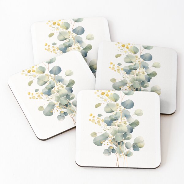 Item preview, Watercolour eucalyptus leaves in soft green designed and sold by Liana-art.