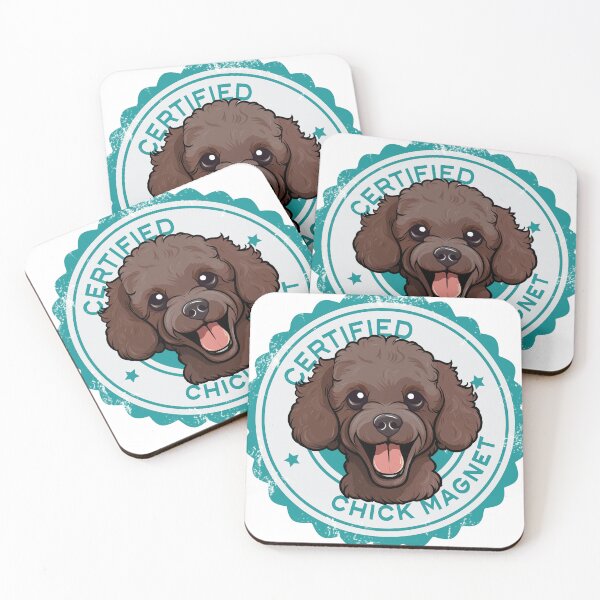 Item preview, Poodle -  Chocolate Brown 'Certified Chick Magnet' designed and sold by wotsthis.