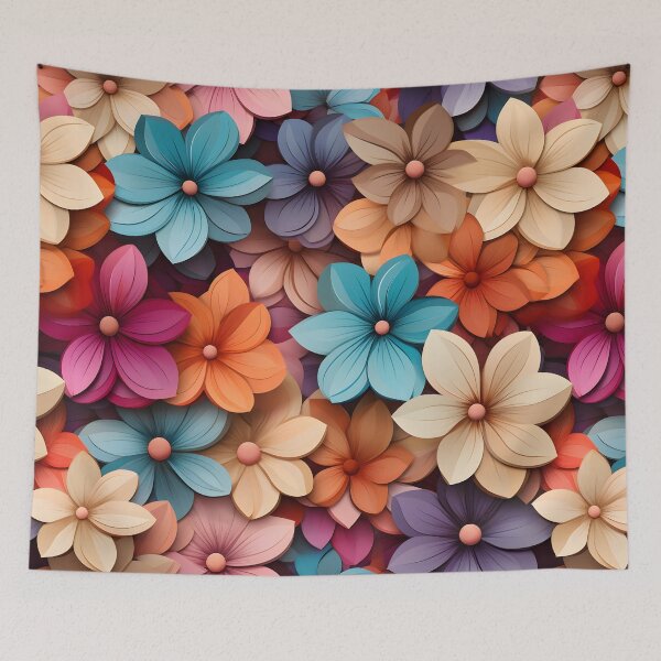 Item preview, Colourful Flowers Pattern designed and sold by LynZorHome.
