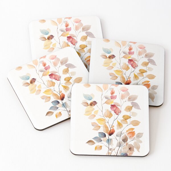 Item preview, Colourful watercolour leaves in warm colours designed and sold by Liana-art.