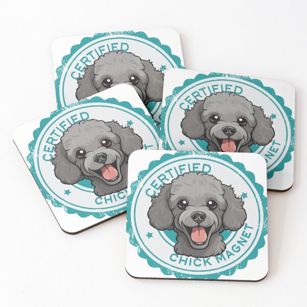 Item preview, Poodle -  Gray colored 'Certified Chick Magnet' designed and sold by wotsthis.