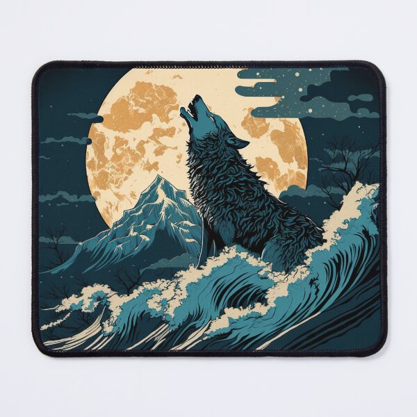 Item preview, Japanese Wolf and Moon designed and sold by AstroRisq.