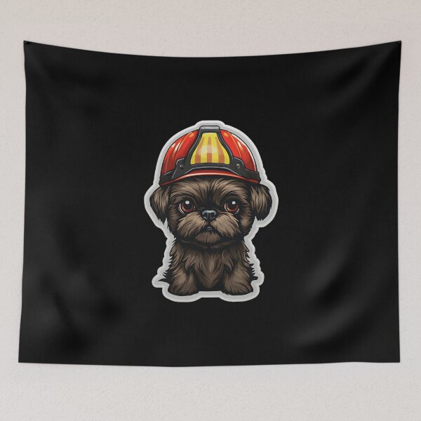 Item preview, Firefighter Brussels Griffon designed and sold by CUTEDOGGIEZ.