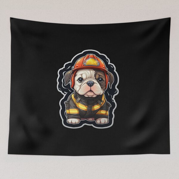 Item preview, Firefighter Bulldog designed and sold by CUTEDOGGIEZ.