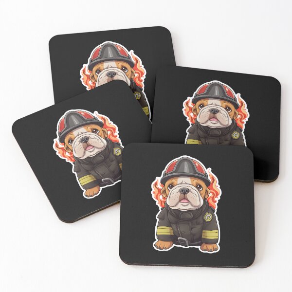 Item preview, Firefighter English Bulldog Puppy designed and sold by CUTEDOGGIEZ.