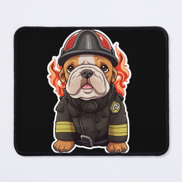 Item preview, Firefighter English Bulldog Puppy designed and sold by CUTEDOGGIEZ.