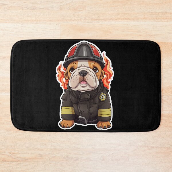 Item preview, Firefighter English Bulldog Puppy designed and sold by CUTEDOGGIEZ.