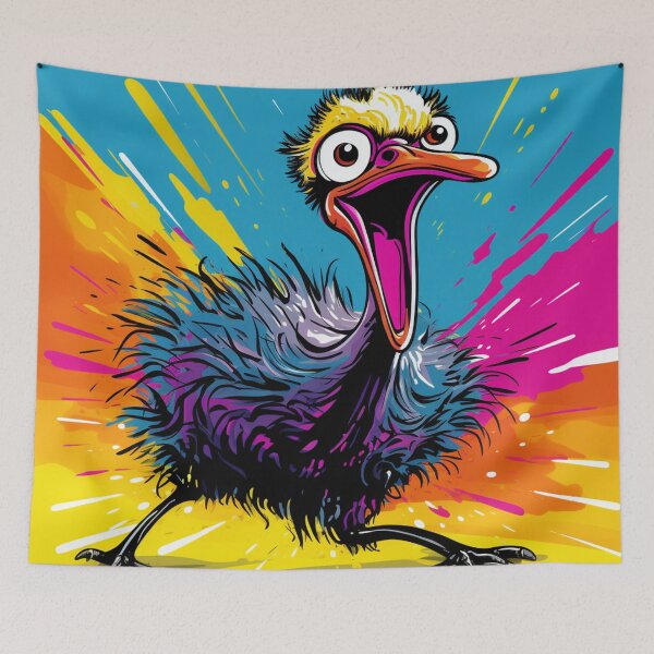 Item preview, Ostrich Cartoon Pop Art 1 designed and sold by AstroRisq.
