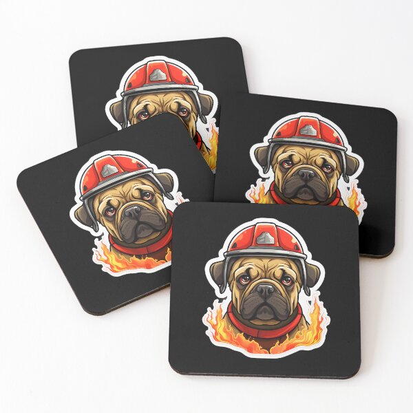 Item preview, Firefighter Bullmastiff designed and sold by CUTEDOGGIEZ.