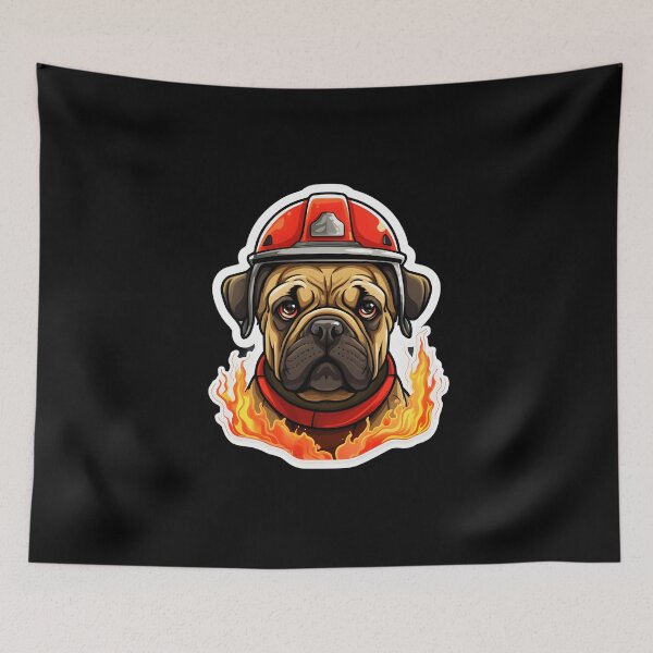 Item preview, Firefighter Bullmastiff designed and sold by CUTEDOGGIEZ.